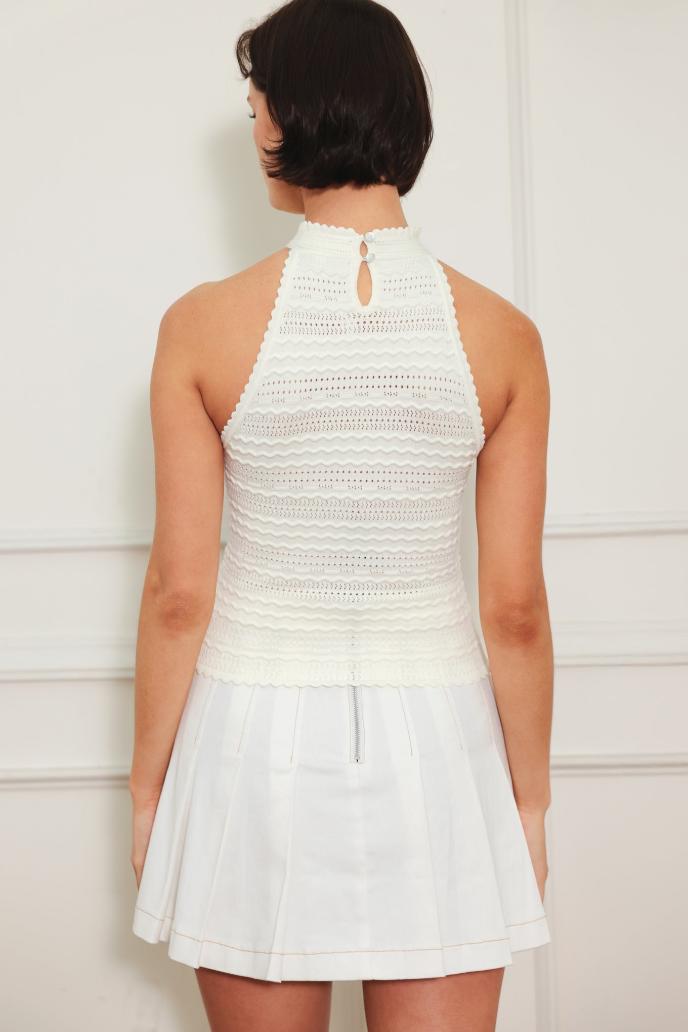 PRETTY PLEASE WHITE HALTER TOP