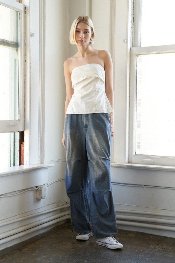 LONGING AND LOVE WOVEN TOP.