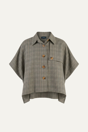 IMMACULATE EXCELLENCE WOVEN PLAID TOP