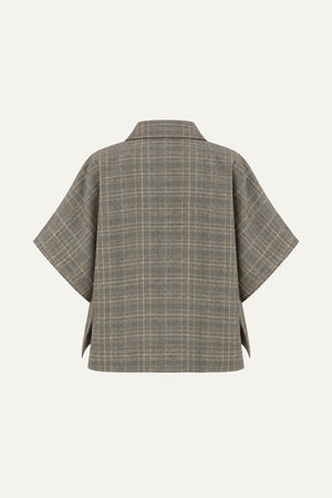 IMMACULATE EXCELLENCE WOVEN PLAID TOP