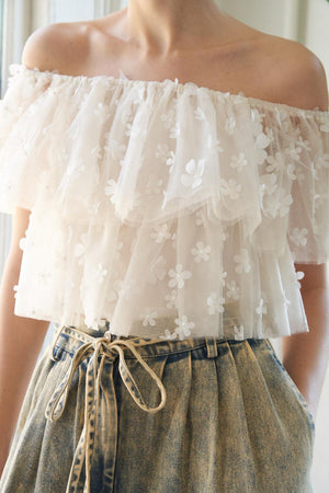 LOVE GALORE EMBELLISHED TOP.