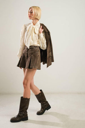 PATRIOTIC PRINCESS WOVEN LACE TOP.