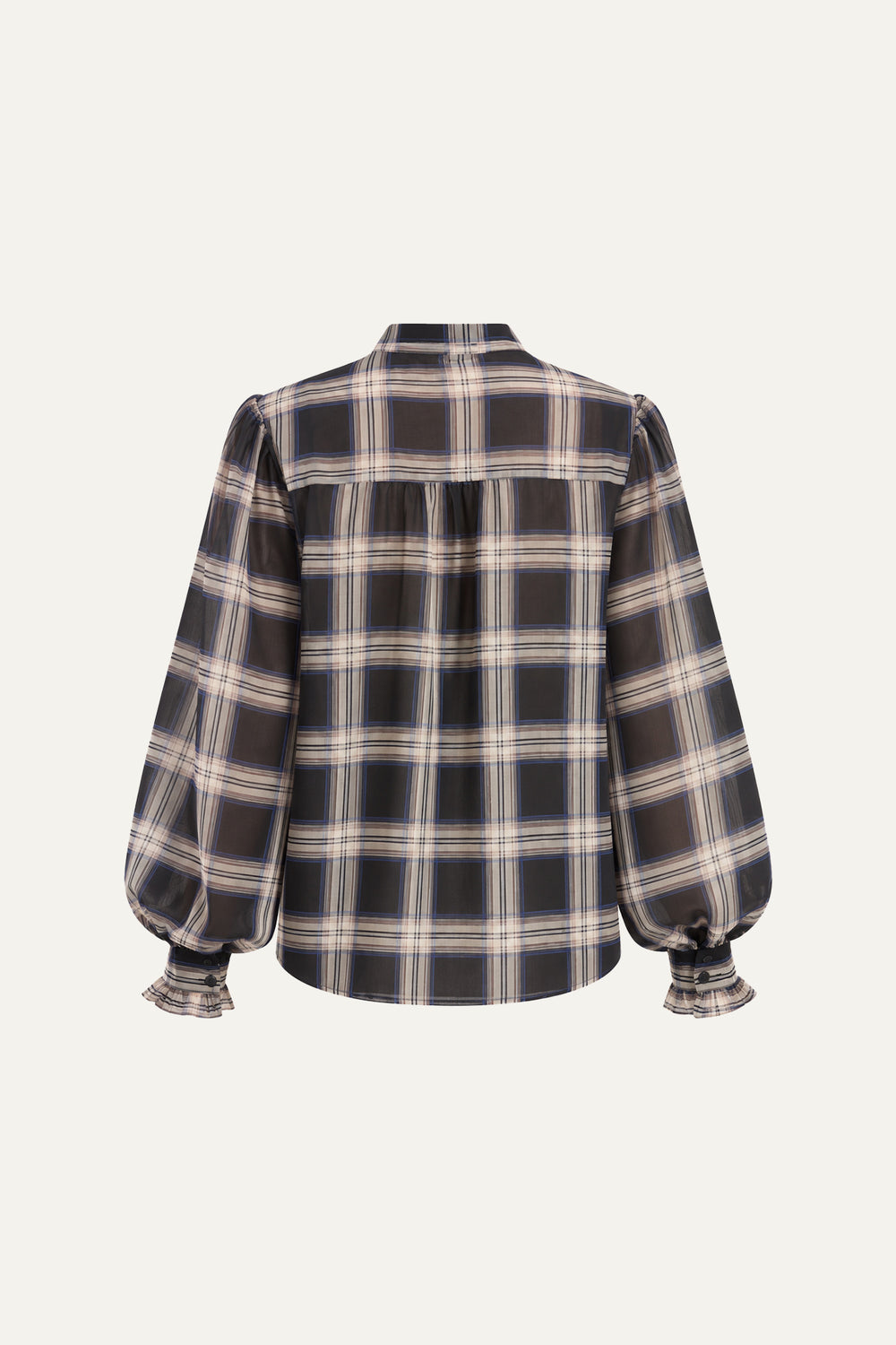 LOVELY INTUITION WOVEN PLAID TOP