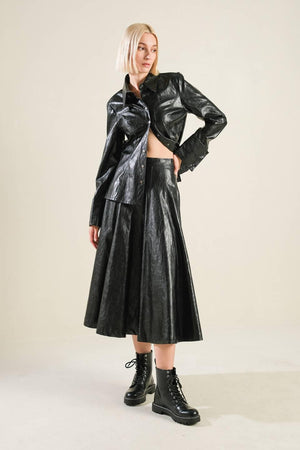 MY HEART TO YOU FAUX LEATHER TOP.