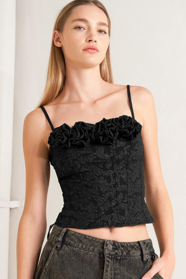 FOREVER DAYDREAMING WOVEN TOP.