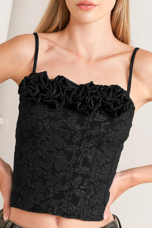 FOREVER DAYDREAMING WOVEN TOP.