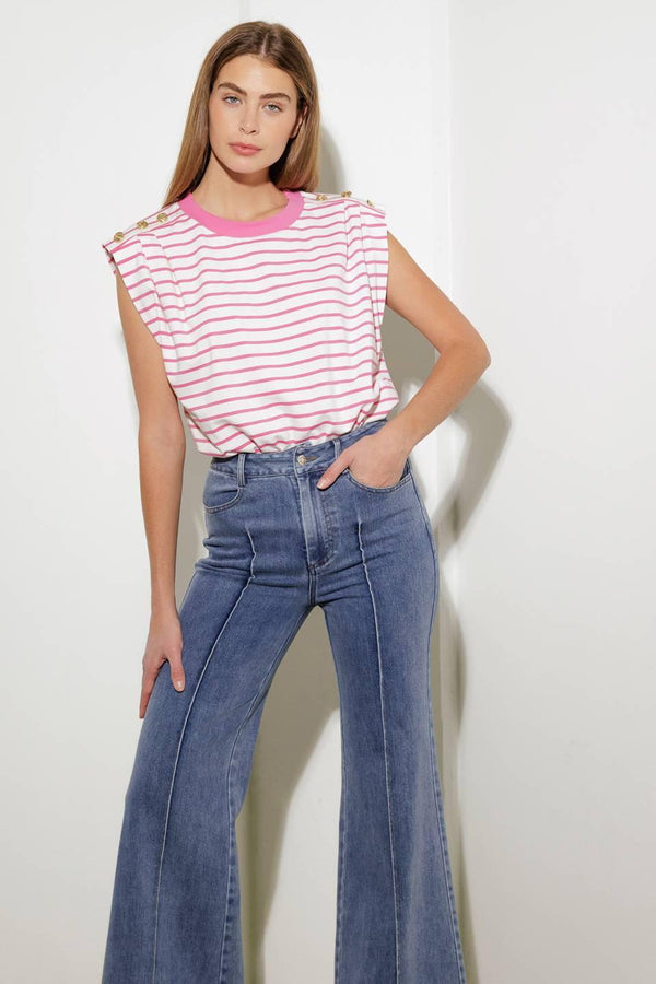 FEELING SPECIAL PINK KNIT TOP - Flying Tomato - TOPS - Freemarket