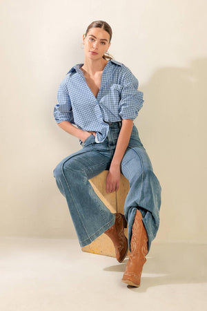 AWAITING LOVE WOVEN TOP.