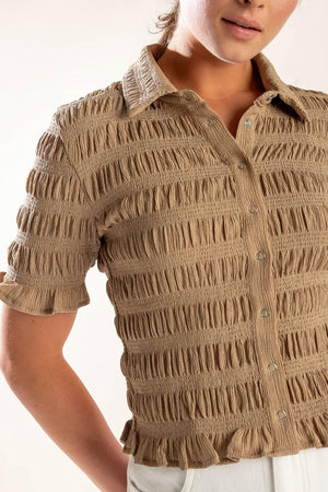 PICNIC AT SUNSET WOVEN TOP.