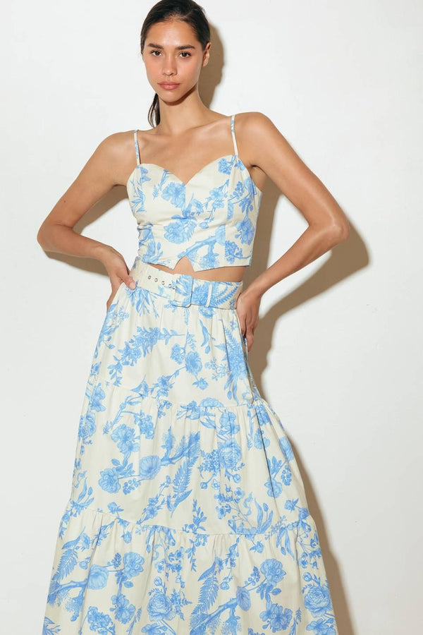 URBAN CHARM WOVEN CAMI TOP AND SKIRT SET.