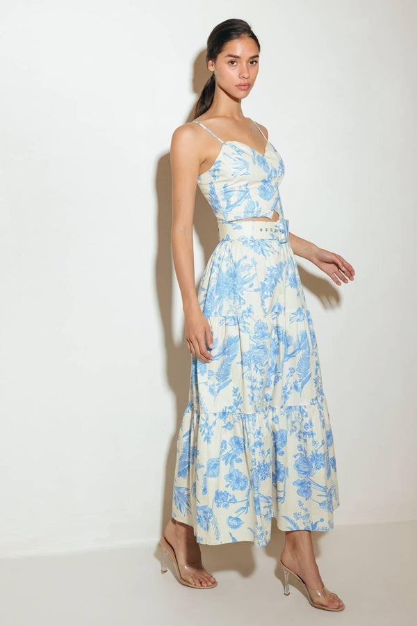 URBAN CHARM WOVEN CAMI TOP AND SKIRT SET.