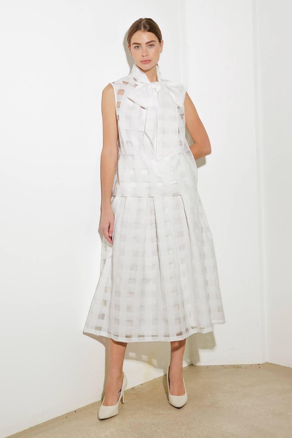 LIVE FOR US WHITE WOVEN ORGANZA TOP - Flying Tomato - TOPS - Freemarket