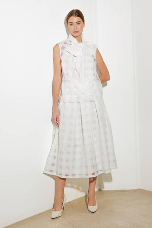 LIVE FOR US WHITE WOVEN ORGANZA TOP - Flying Tomato - TOPS - Freemarket