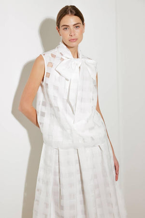 LIVE FOR US WHITE WOVEN ORGANZA TOP - Flying Tomato - TOPS - Freemarket