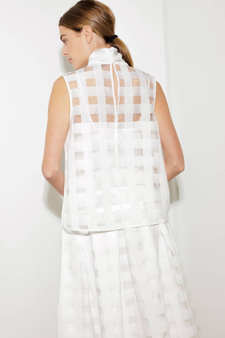 LIVE FOR US WHITE WOVEN ORGANZA TOP - Flying Tomato - TOPS - Freemarket