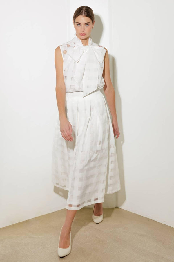 LIVE FOR US WHITE WOVEN ORGANZA TOP - Flying Tomato - TOPS - Freemarket