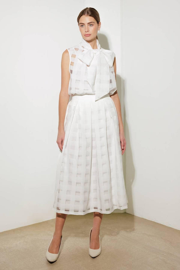 LIVE FOR US WHITE WOVEN ORGANZA TOP - Flying Tomato - TOPS - Freemarket