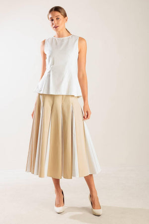 FIRST DATE WHITE WOVEN TOP.