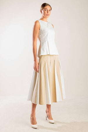 FIRST DATE WHITE WOVEN TOP.