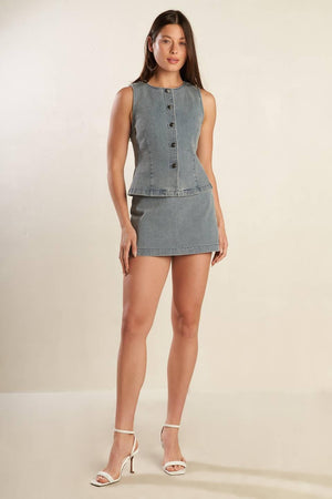 DAISY DATE DENIM VEST.