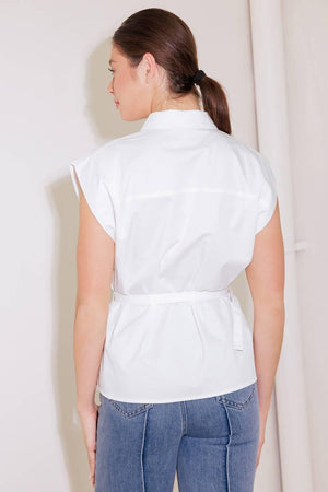 ON CLOUD NINE WHITE WOVEN TOP.