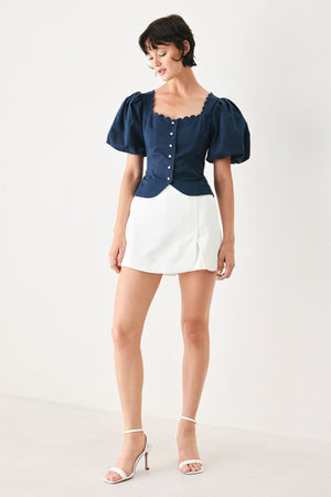 NEVER ORDINARY WOVEN TOP