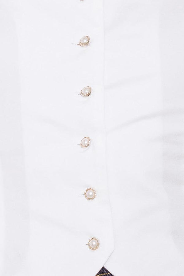 NEVER ORDINARY WHITE WOVEN TOP.