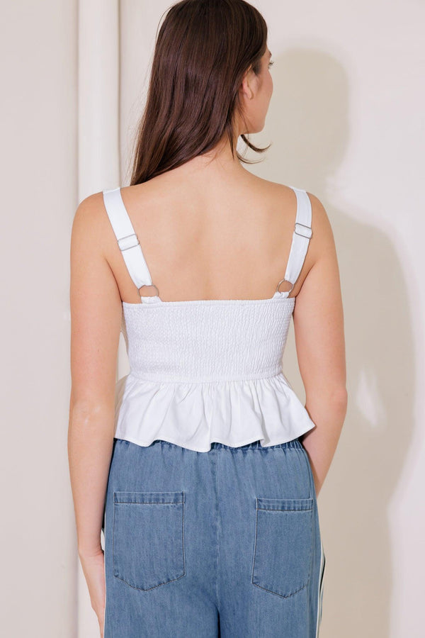 IN THIS MOMENT WHITE WOVEN TOP.