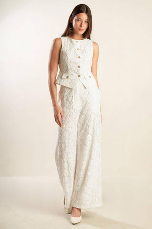THINK LATER WOVEN LACE VEST.