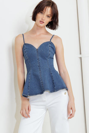 POWER POISE INDIGO CAMI TOP.
