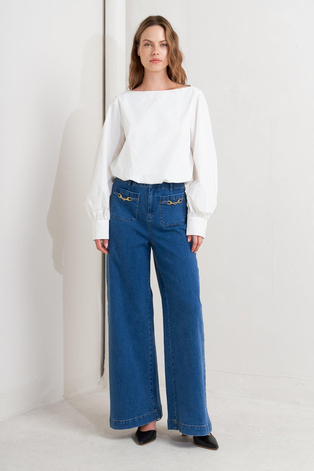 LAUREN TOUCH WOVEN TOP.