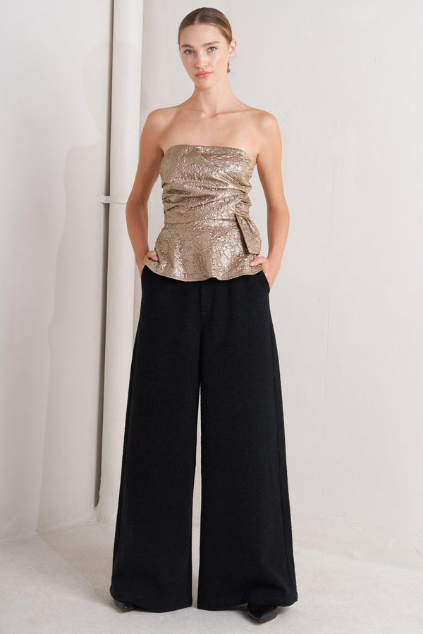 LIQUID GOLD WOVEN TOP.