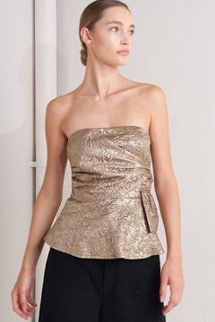 LIQUID GOLD WOVEN TOP.