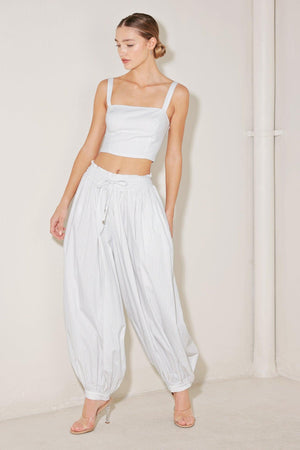 OCEAN BREEZE WOVEN CROP TOP.