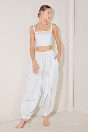 OCEAN BREEZE WOVEN CROP TOP.