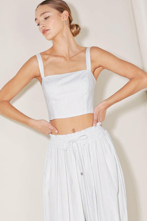 OCEAN BREEZE WOVEN CROP TOP.