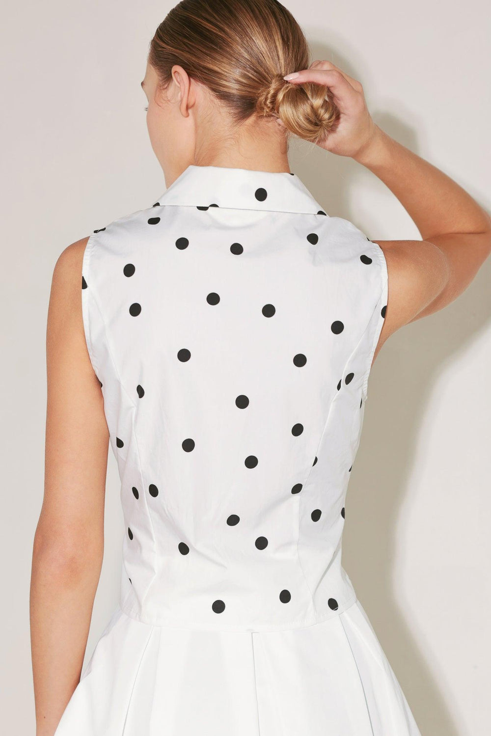CAFÉ NOIR POLKA WOVEN TOP.