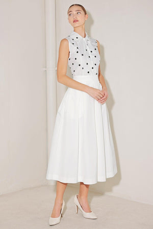CAFÉ NOIR POLKA WOVEN TOP.