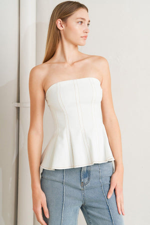 SUBTLE DRAMA WOVEN TOP.