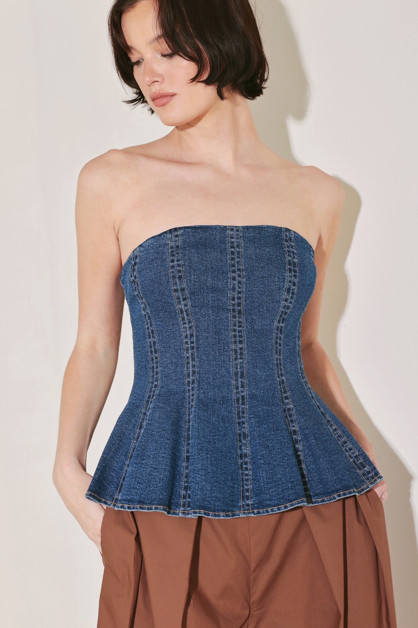 POWER PLAY DENIM TOP
