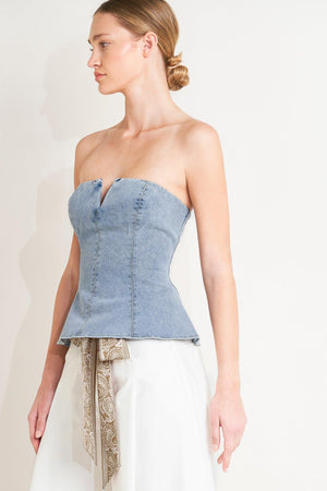 MODERN MERMAID CORSET DENIM TOP - Flying Tomato - TOPS - Freemarket