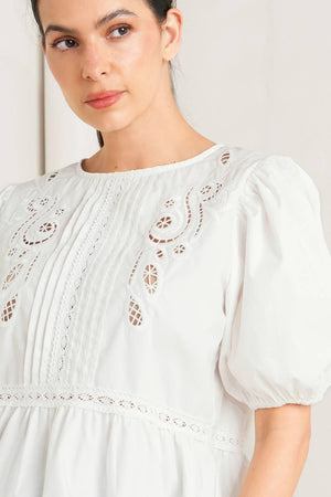 SILENT MORNING WOVEN TOP.