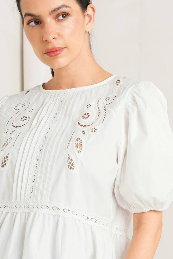 SILENT MORNING WOVEN TOP.