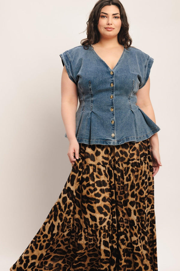 NO SECOND THOUGHT WASHED DENIM TOP - Flying Tomato - TOPS - Freemarket