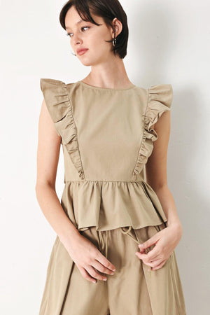 WHITE BLOSSOM WOVEN TOP.