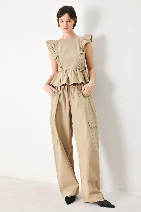 WHITE BLOSSOM WOVEN TOP.