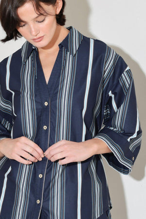 CITY STRIPE WOVEN TOP - Flying Tomato - TOPS - Freemarket