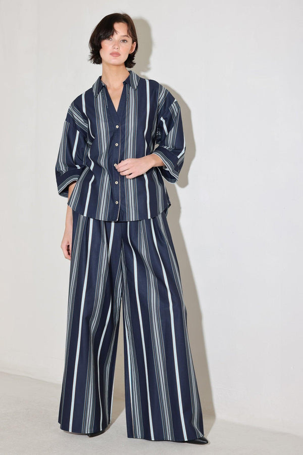 CITY STRIPE WOVEN TOP - Flying Tomato - TOPS - Freemarket