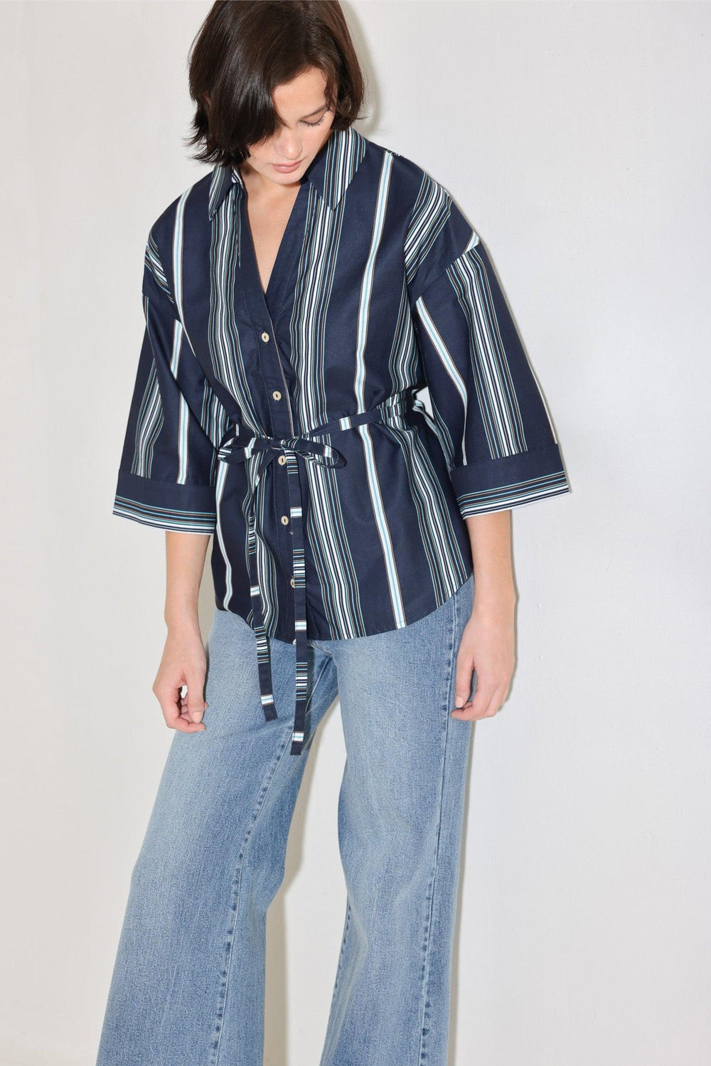 CITY STRIPE WOVEN TOP - Flying Tomato - TOPS - Freemarket