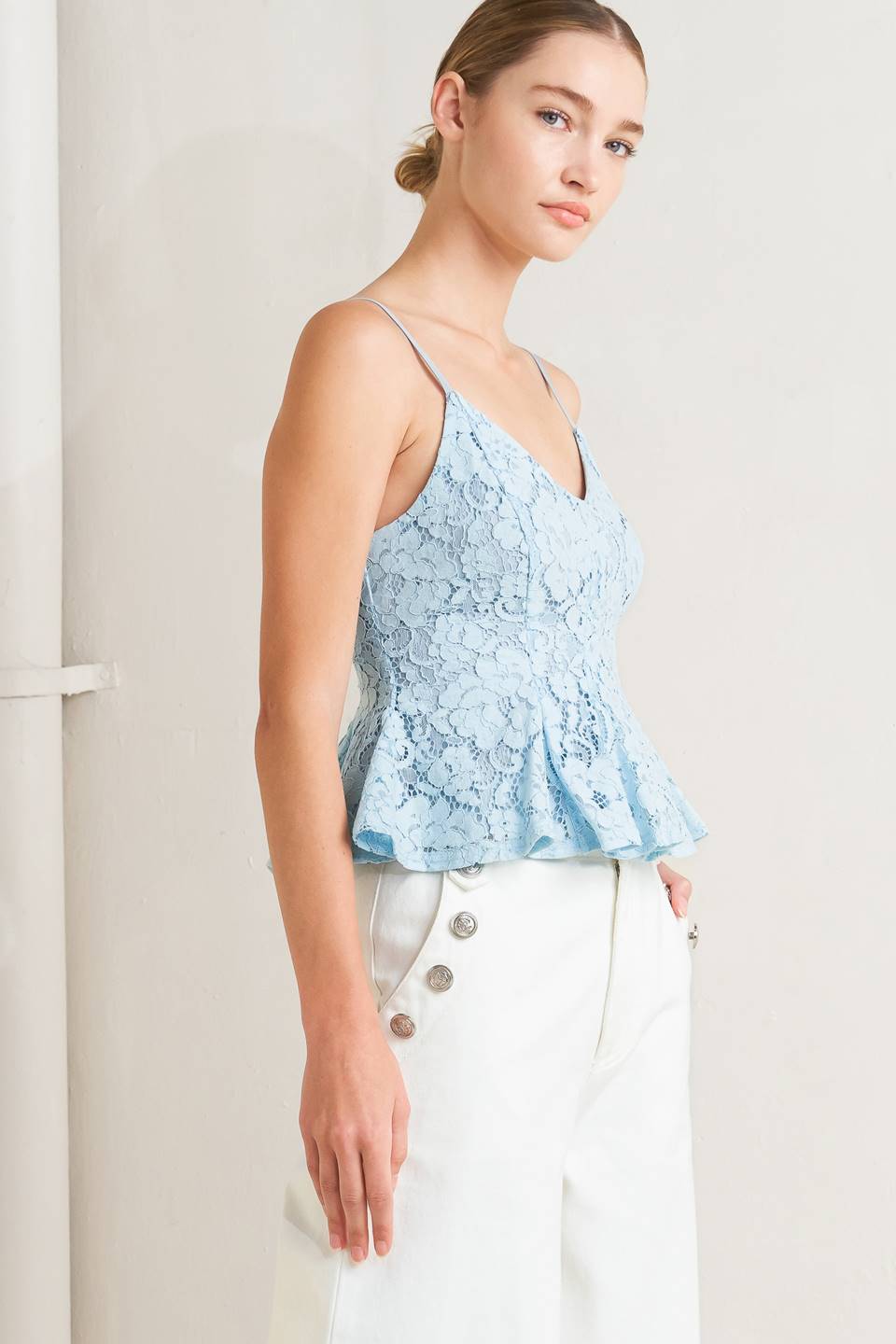 PURELY ROMANTIC WOVEN LACE CAMI TOP l FLYING TOMATO – Flying Tomato